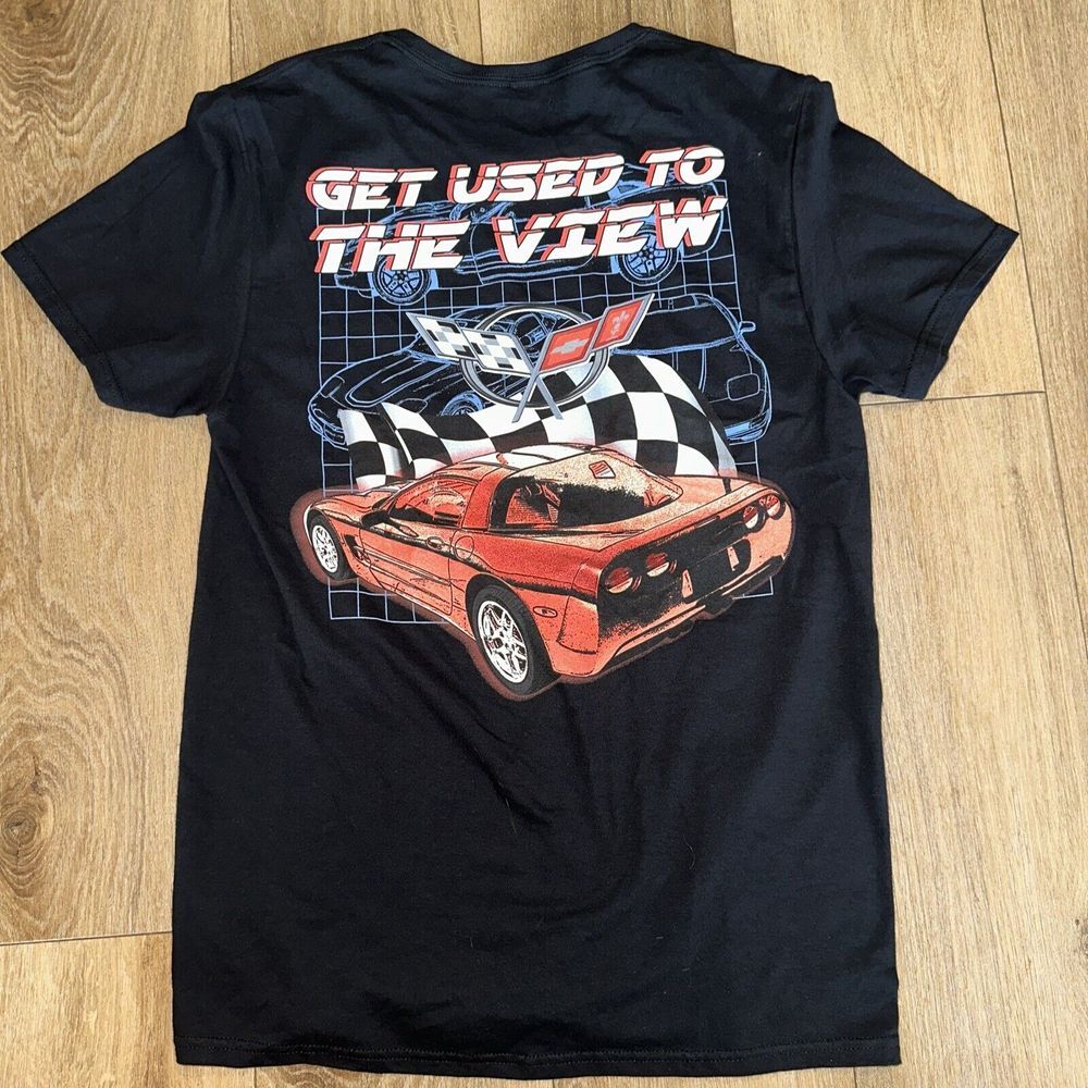 Chevrolet Racing Corvette Men's T-shirt Black Medium Cotton NEW‎